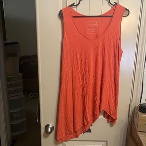 We The Free Vibrant Orange Asymmetrical Tank Top